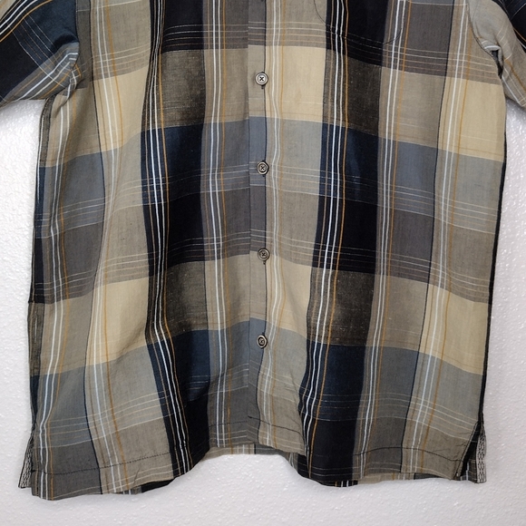 Tommy Bahama Plaid Linen Silk Casual Button Down Shirt - Picture 4 of 16